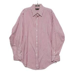 VTG Johnny Carson Striped Button Front Shirt Mens 16.5-36 Tall Office Career